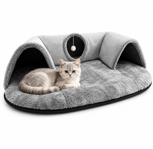 Cat tunnel bed with - tunnel,