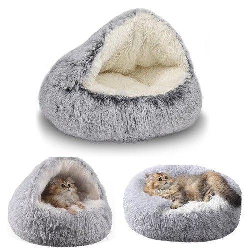 Cat bed round - plush, fluffy